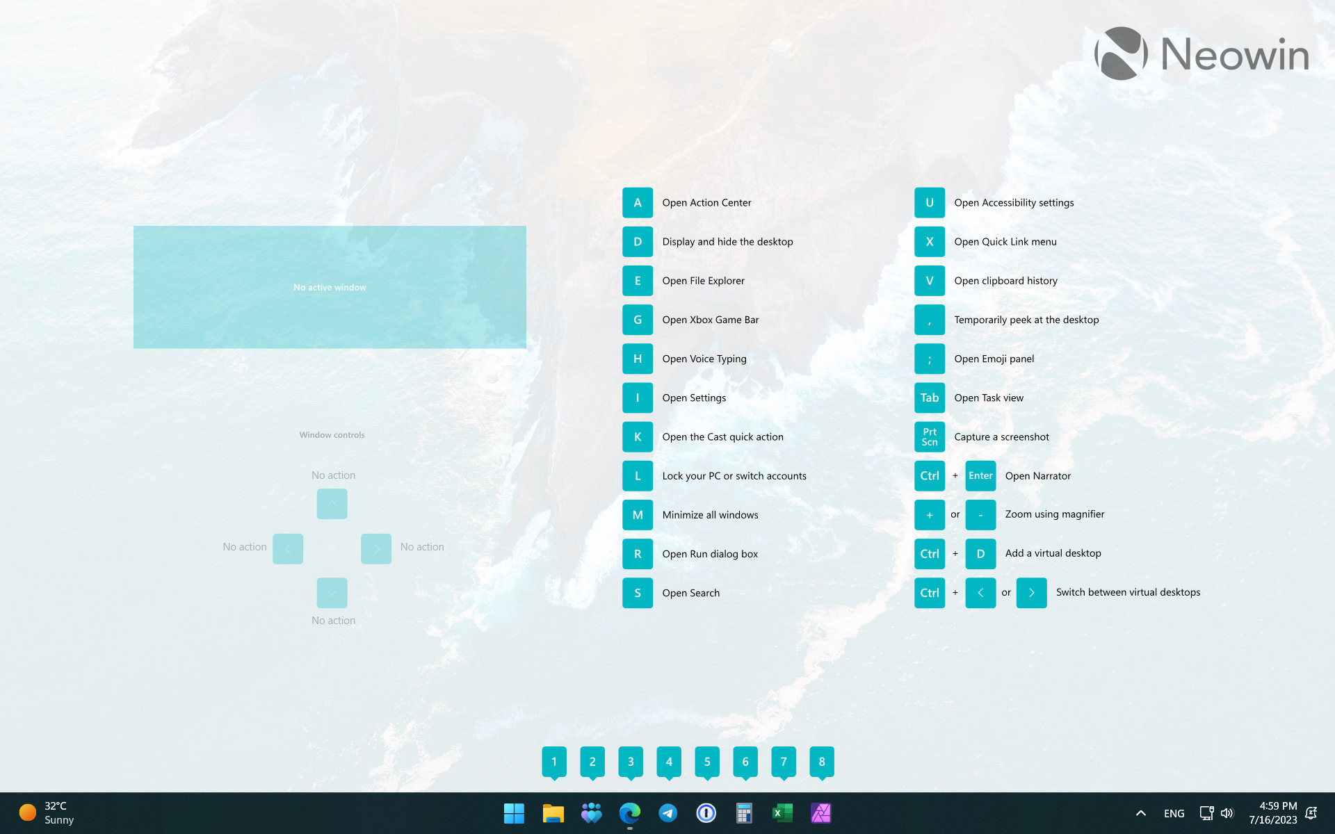 A screenshot of the PowerToys Shortcut Guide tool